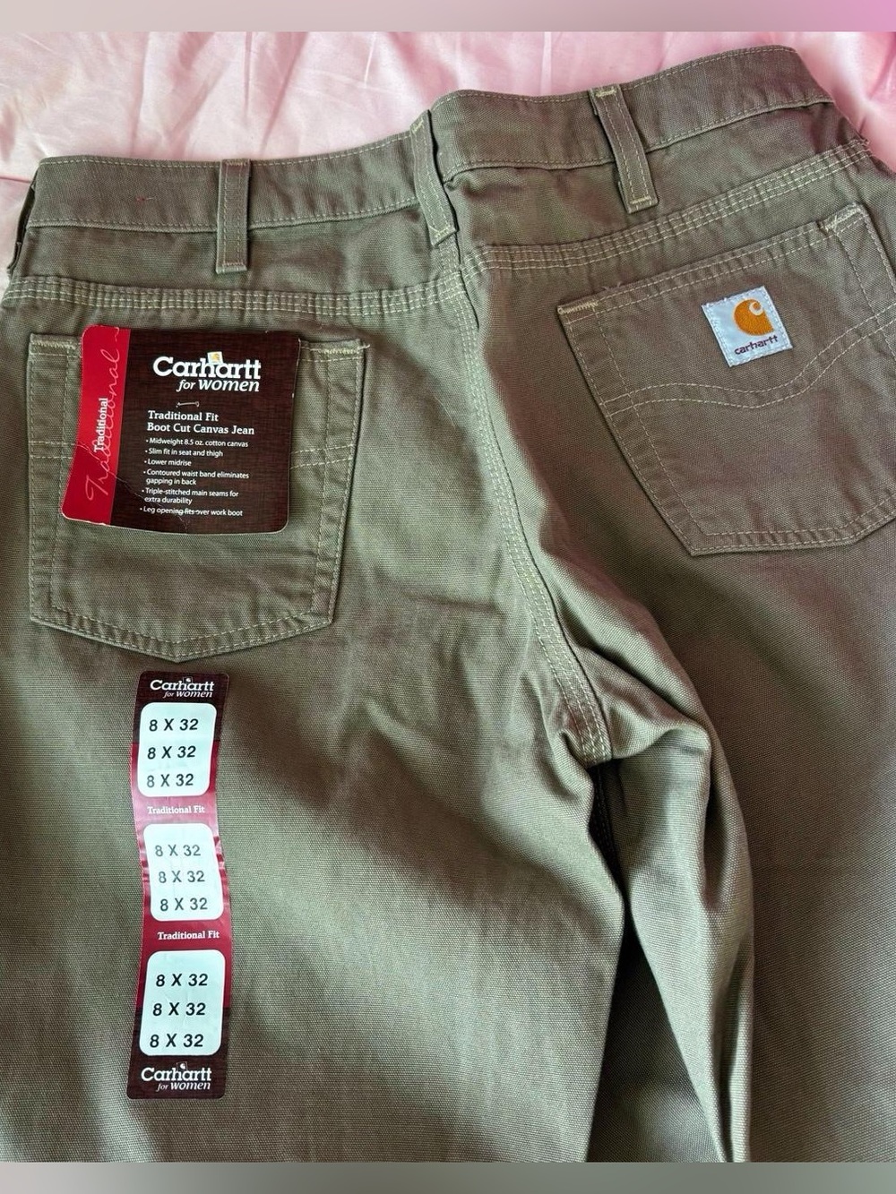 NWT Carhartt Women’s 8x32 Traditional Fit Boot Cut Canvas Jeans  Y2K